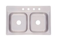 Franke Kindred Stainless Steel Top Mount 33 in. W X 22 in. L Double Bowl Kitchen Sink