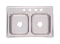 Franke Kindred Stainless Steel Top Mount 33 in. W X 22 in. L Double Bowl Kitchen Sink