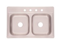 Franke Kindred Stainless Steel Top Mount 33 in. W X 22 in. L Two Bowls Kitchen Sink
