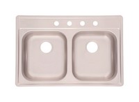 Franke Kindred Stainless Steel Top Mount 33 in. W X 22 in. L Two Bowls Kitchen Sink
