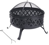 Living Accents 35.47 in. W Steel Lattice Round Wood Fire Pit