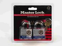 Master Lock 1-5/16 in. H X 1-9/16 in. W Laminated Steel Double Locking Padlock 2 pk Keyed Alike