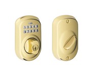 Schlage Bright Brass Steel Electronic Deadbolt