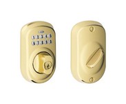 Schlage Bright Brass Steel Electronic Deadbolt