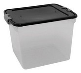 Homz Latching 12-1/8 in. H X 13 in. W X 16-1/4 in. D Stackable Storage Tote