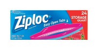 Ziploc Easy Open Tabs 1 qt Clear Food Storage Bag 24 pk