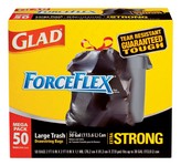 Glad ForceFlex 30 gal Trash Bags Drawstring 50 pk