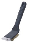 Grill Mark Stainless Steel Black/Silver Grill Brush with Scraper 1 pc