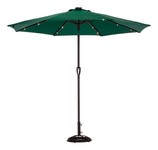 Living Accents 9 ft. Tiltable Hunter Green Solar Market Umbrella