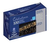 Celebrations LED Mini Clear/Warm White 100 ct Icicle Christmas Lights 5.67 ft.