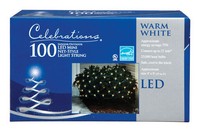 Celebrations LED Mini Clear/Warm White 100 ct Net Christmas Lights 6 ft.