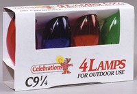 Celebrations Incandescent Multicolored 4 ct Replacement Christmas Light Bulbs