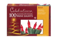 Celebrations Incandescent Mini Red 100 ct String Christmas Lights 20.625 ft.