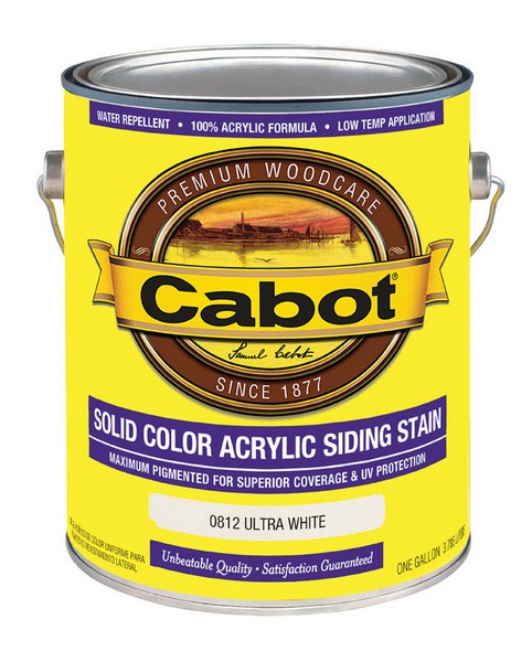 Cabot Solid Satin Ultra White Acrylic Siding Stain 1 gal
