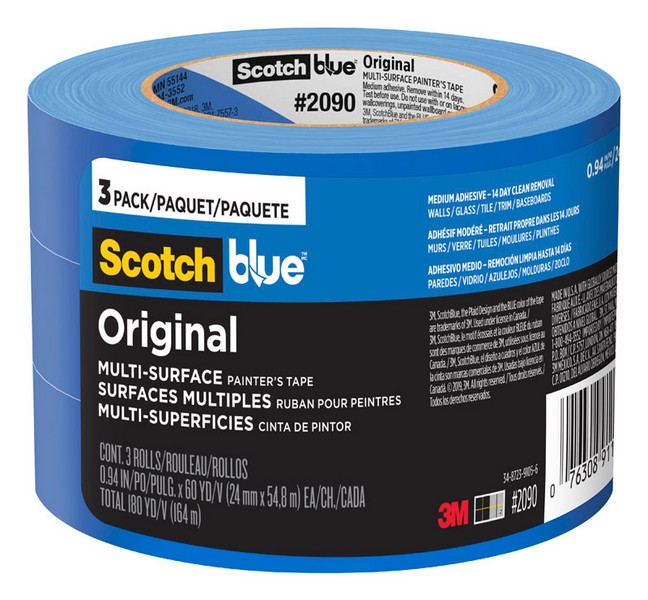 ScotchBlue .94 in. W X 60 yd L Blue Medium Strength Painter's Tape 3 pk