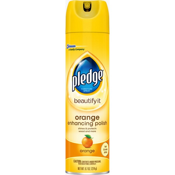 Pledge Orange Scent Furniture Polish 9.7 oz Spray