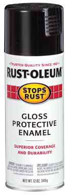 Rust-Oleum Stops Rust Gloss Black Spray Paint 12 oz