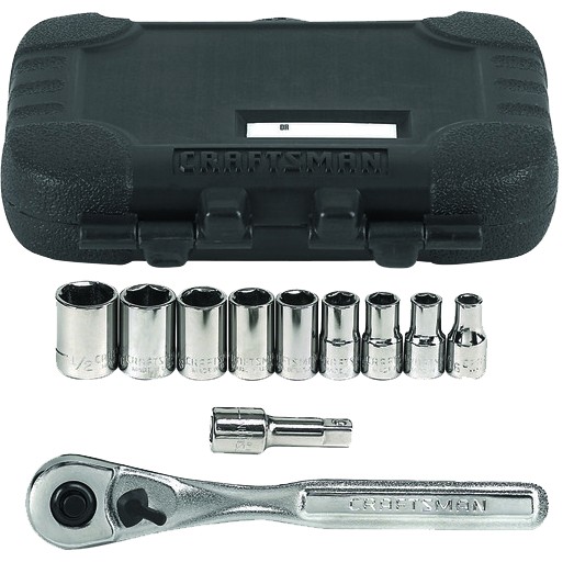 Craftsman 1/4 in. drive S SAE 6 Point Socket and Ratchet Set 11 pc