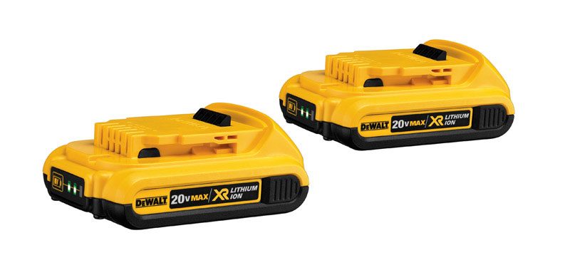 DeWalt 20V MAX XR DCB203-2 20 V 2 Ah Lithium-Ion Compact Battery Combo Pack 2 pc