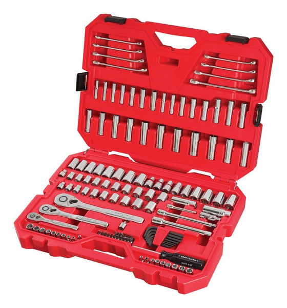 Craftsman 1/4, 3/8 and 1/2 in. drive S Metric and SAE 6 and 12 Point Mechanic's Tool Set 135 pc