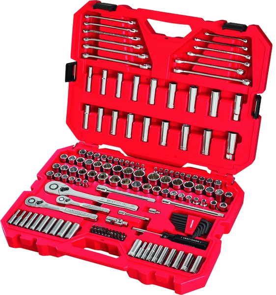 Craftsman 1/4, 3/8 and 1/2 in. drive S Metric and SAE 6 Point Auto Mechanic's Tool Set 159 pc
