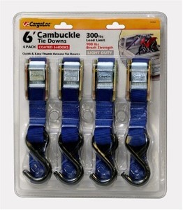 4-Pack of 6' Cambuckle Tie Downs 