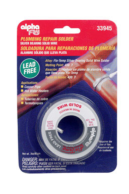 Alpha Fry 3 oz Lead-Free Plumbing Solder 0.125 in. D Silver-Bearing Alloy 1 pc