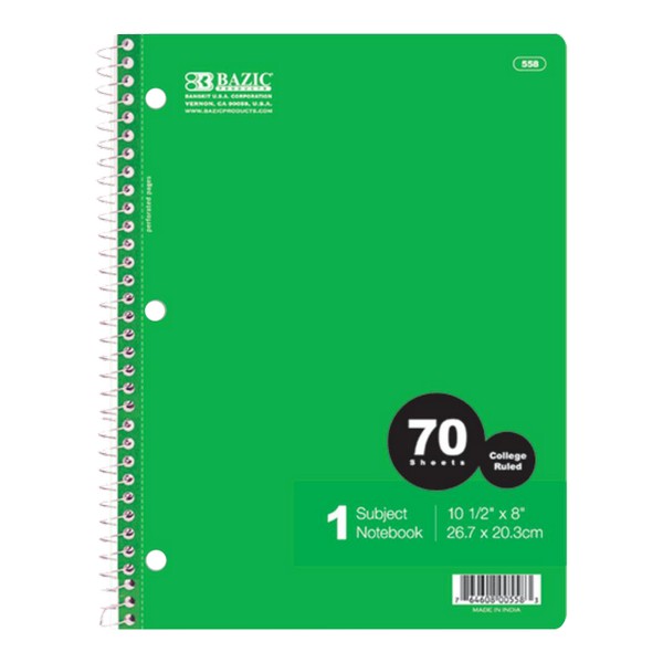 C/R 70 Ct 1Sub Spiral Notebook