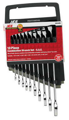 Ace Multiple  S SAE Wrench Set 5.03 in. L 10 pc