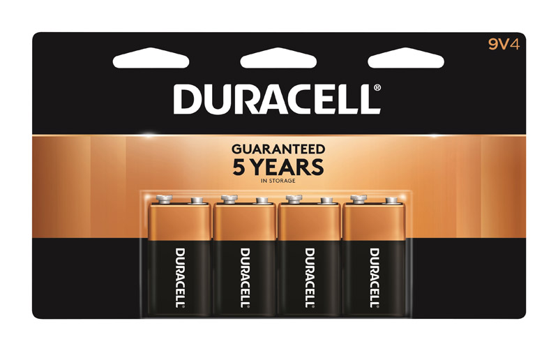 Duracell Coppertop 9-Volt Alkaline Batteries 4 pk Carded