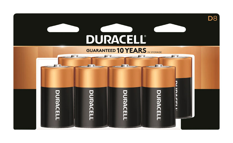 Duracell Coppertop D Alkaline Batteries 8 pk Carded