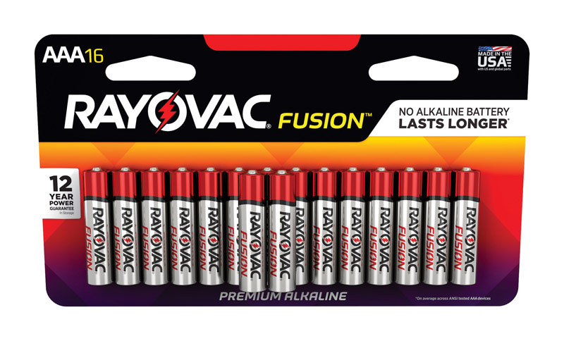 Rayovac Fusion AAA Alkaline Batteries 16 pk Carded