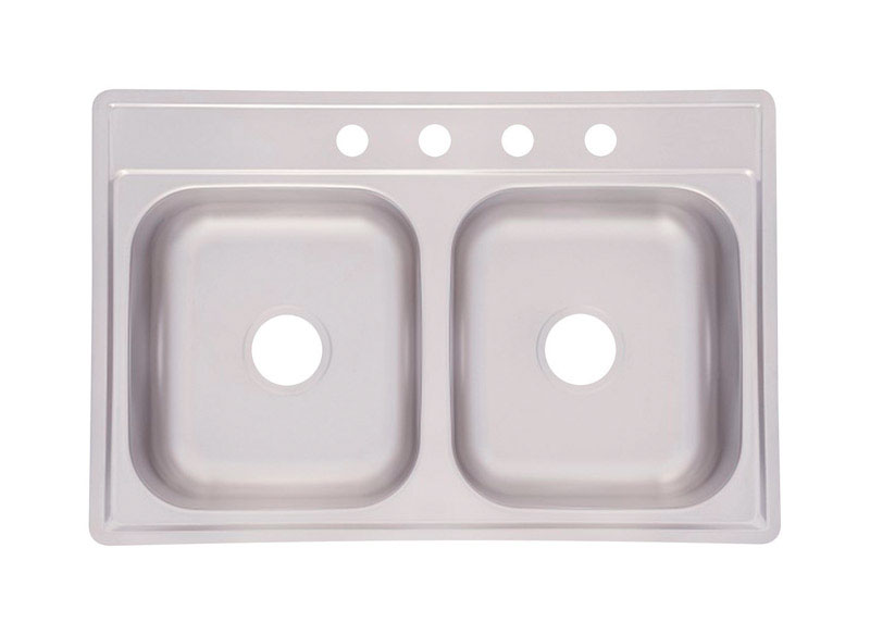Franke Kindred Stainless Steel Top Mount 33 in. W X 22 in. L Double Bowl Kitchen Sink