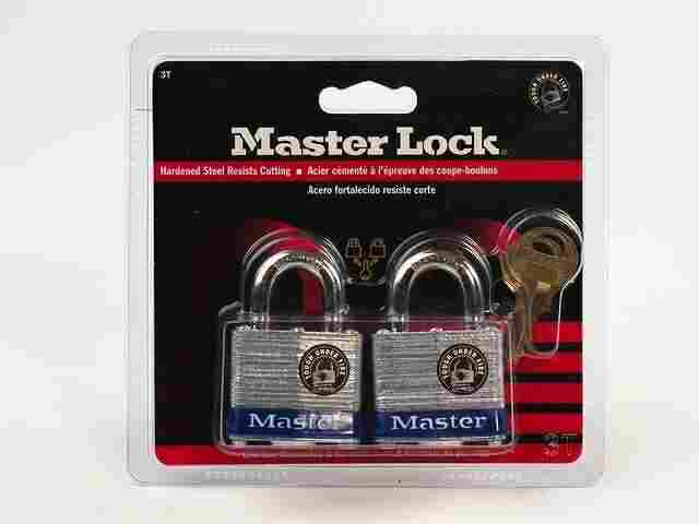 Master Lock 1-5/16 in. H X 1-9/16 in. W Laminated Steel Double Locking Padlock 2 pk Keyed Alike