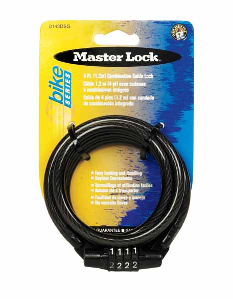 Master Lock 5/16 in. W X 4 ft  L Steel 4-Dial Combination Locking Cable 1 pk