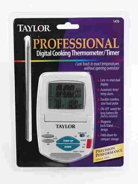 Taylor 1470N Classic Series Digital Cooking Thermometer/Timer With