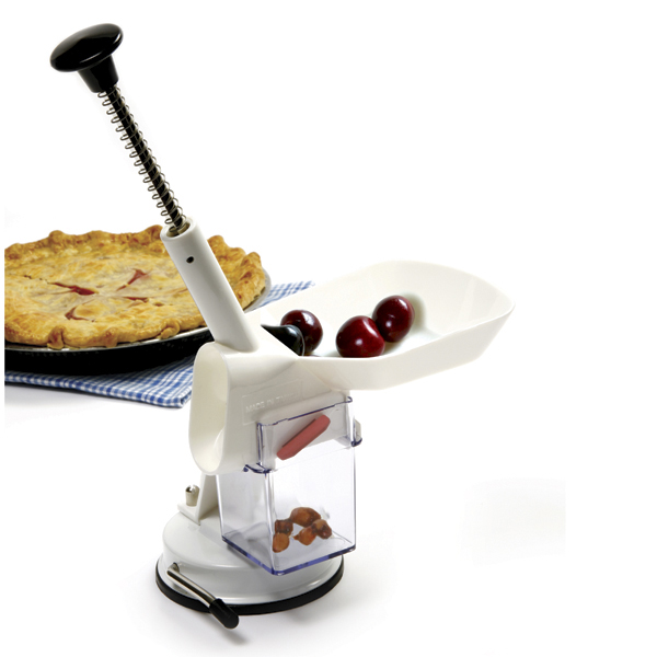 Norpro Nordic 7-3/16 in. W X 12-3/16 in. L White ABS/Stainless Steel Deluxe Cherry Pitter