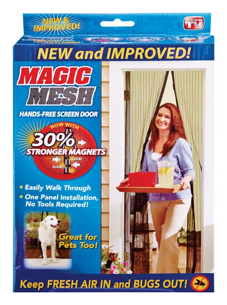 Magic Mesh As Seen On TV 83 in. H X 39 in. W Black Mesh Hands-Free Magnetic Screen Door