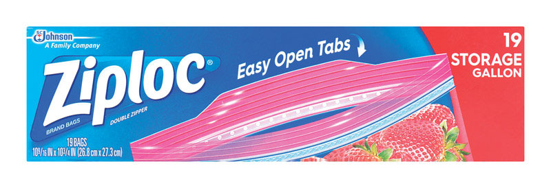 Ziploc Easy Open Tabs 1 gal Clear Food Storage Bag 19 pk