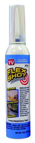 FLEX SEAL Family of Products FLEX SHOT White Rubber All Purpose Waterproof Sealant 8 oz