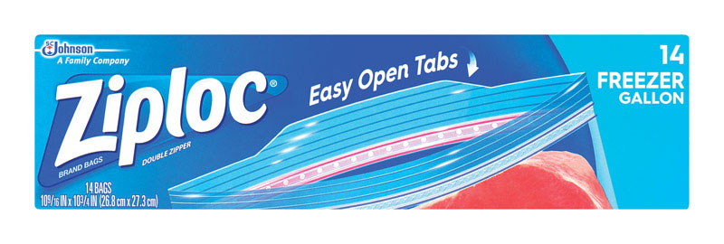 Ziploc Easy Open Tabs 1 gal Clear Freezer Bag 14 pk