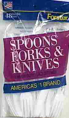 Diamond White Plastic Luncheon Size Heavy Duty Cutlery 48 pk