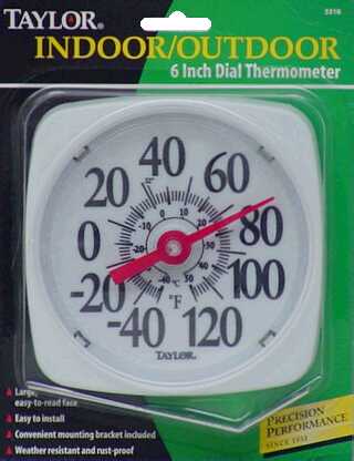 Taylor Dial Thermometer Plastic White