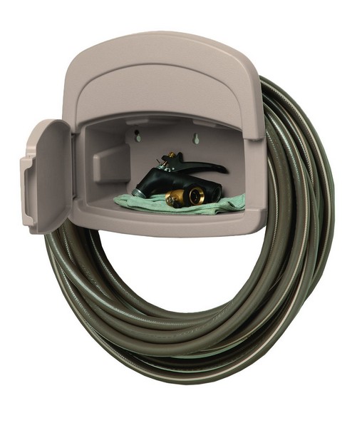 Suncast Hose Hangout 150 ft. Taupe Wall Mounted Hose Hanger