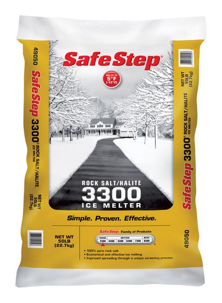 Safe Step 3300 Sodium Chloride Crystal Halite/Rock Salt Ice Melt 50 lb