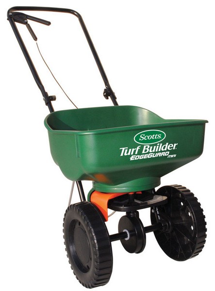 Scotts Turf Builder EdgeGuard Mini 60 in. W Push Spreader For Fertilizer/Seed 23 lb