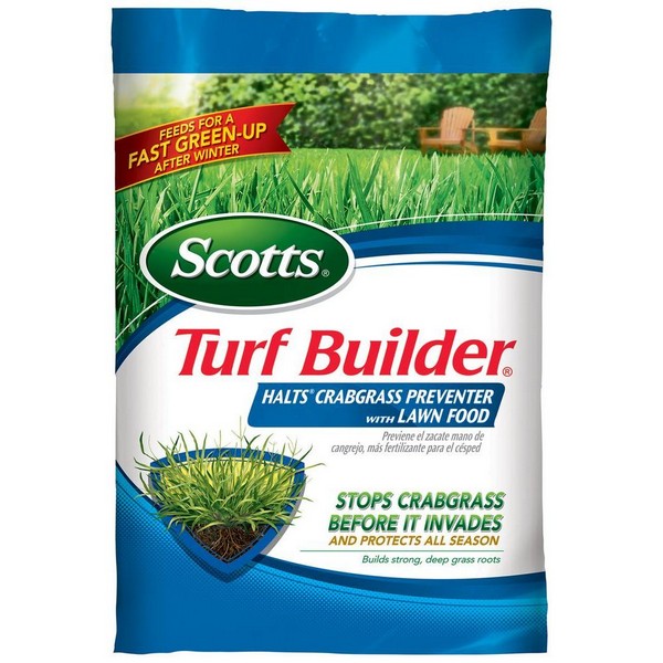 Scotts Turf Builder Halts 30-0-4 Crabgrass Preventer Lawn Fertilizer For Multiple Grass Types 15000