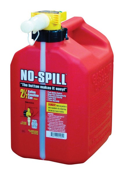 No-Spill Plastic Gas Can 2.5 gal