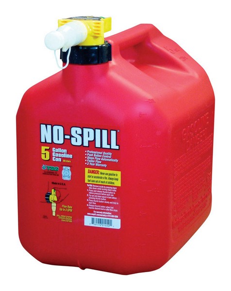 No-Spill Plastic Gas Can 5 gal