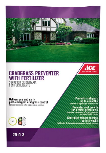 Ace 29-0-3 Crabgrass Preventer Lawn Fertilizer For All Grasses 5000 sq ft